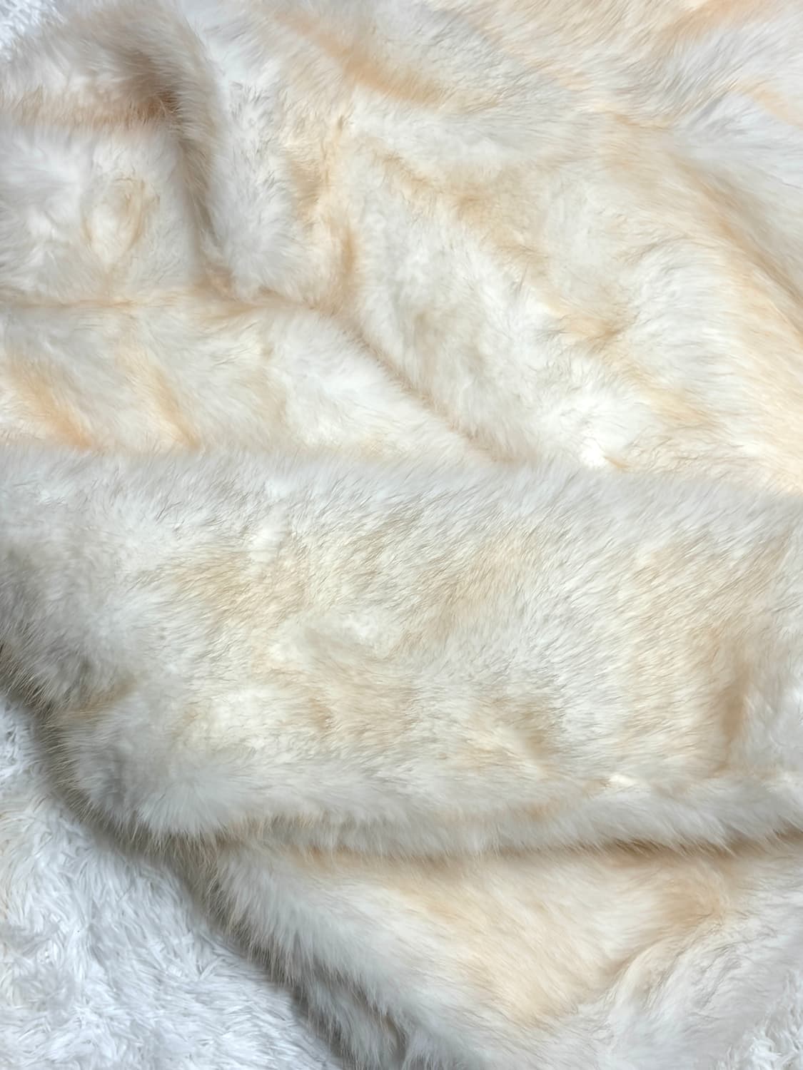 아이보리 화이트 베이지 믹스 퍼 자켓 오네갸루 상품이미지2