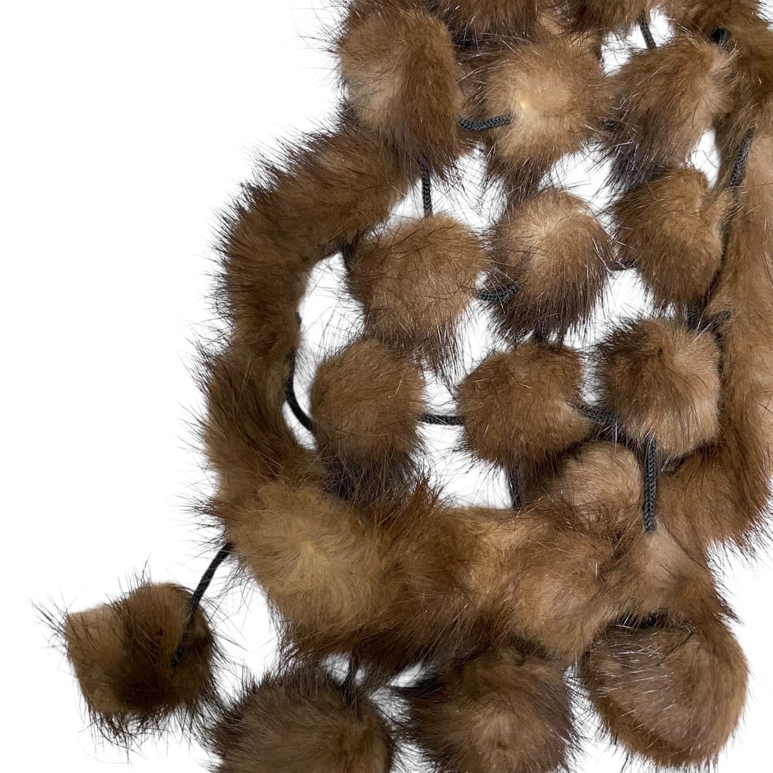 브라운 구슬털 짜임 머플러  상품이미지3