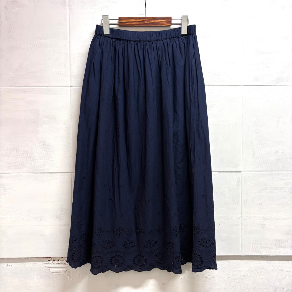 네이비 펀칭 하구미 모리걸 롱 스커트 JPN 상품이미지4
