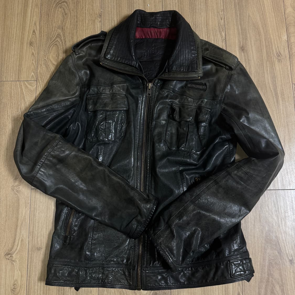 슈퍼드라이 리얼 가죽 자켓 XL 상품이미지1