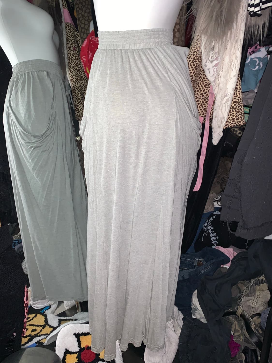 y2k 그레이 버튼 롱 스커트 상품이미지4