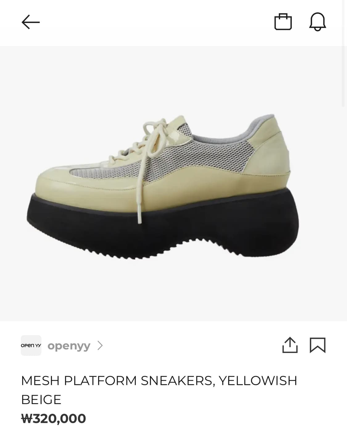 open yy 메쉬 플랫폼 스니커즈 상품이미지2