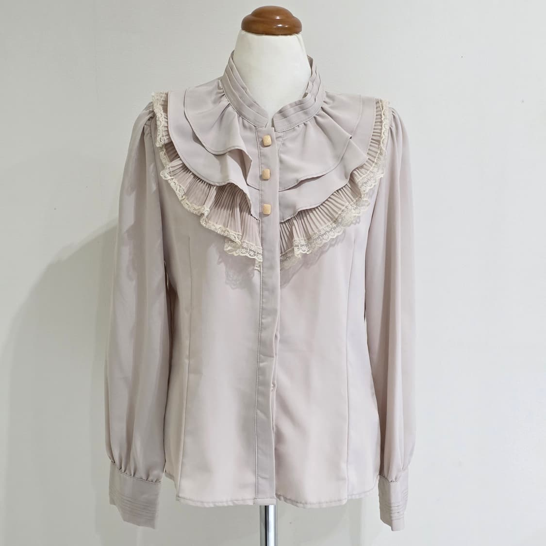 빈티지)라떼히메갸루 프릴 공겜여주 양복로리타 로맨틱 레이스 블라우스 상품이미지3