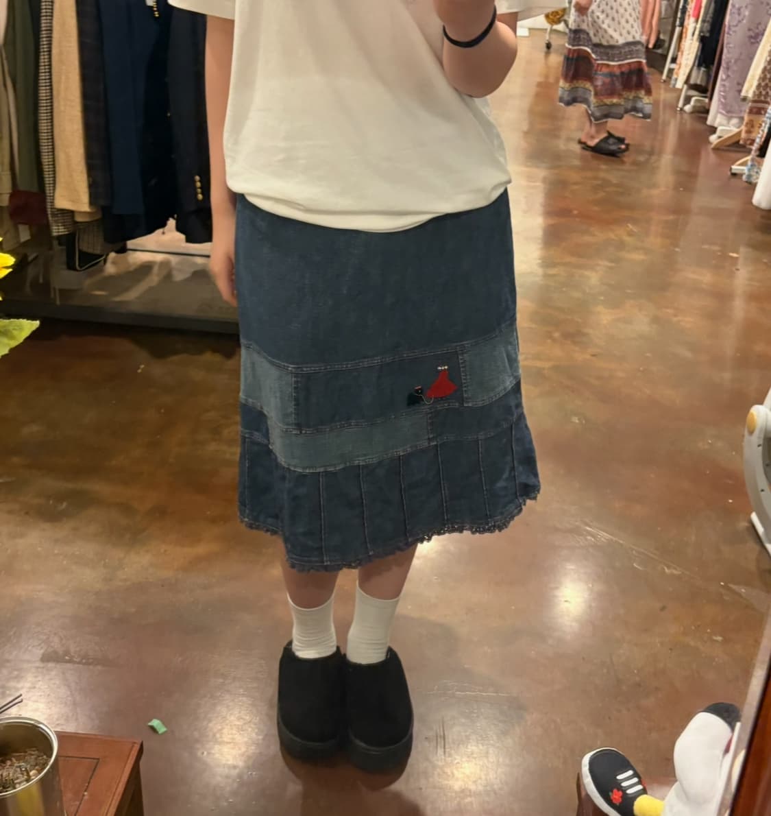 짱귀여운 포인트 청치마 상품이미지1