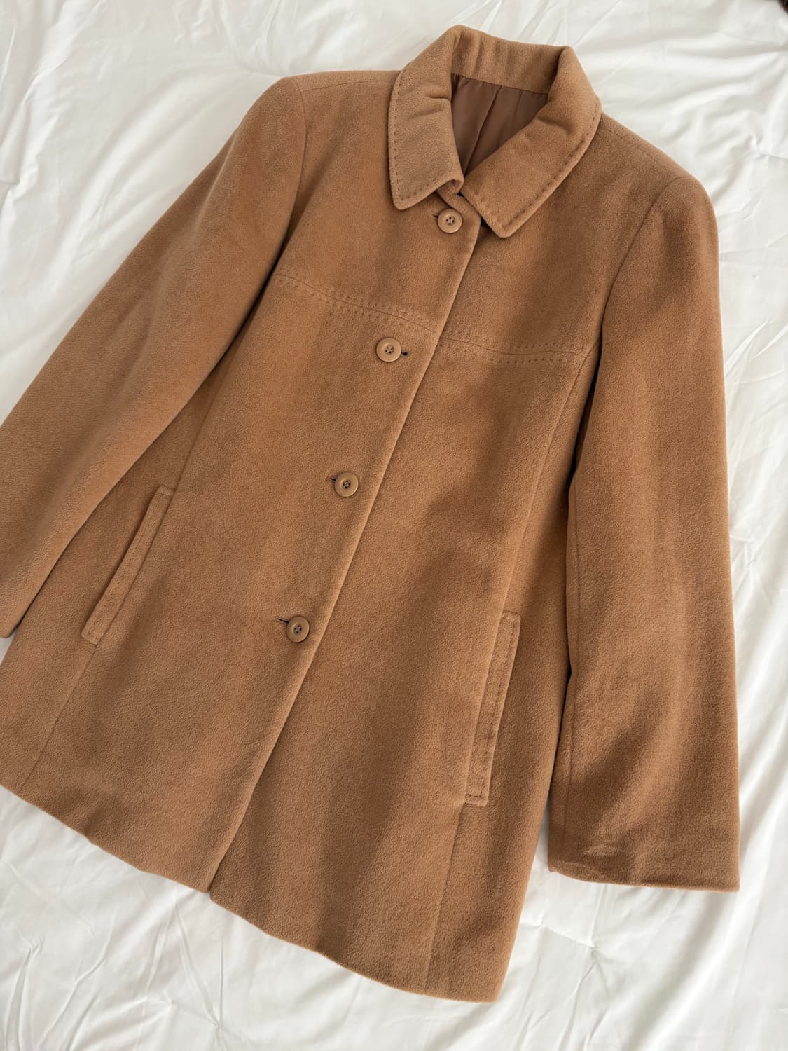 SALE) camel angora coat 앙고라 하프 코트 상품이미지3