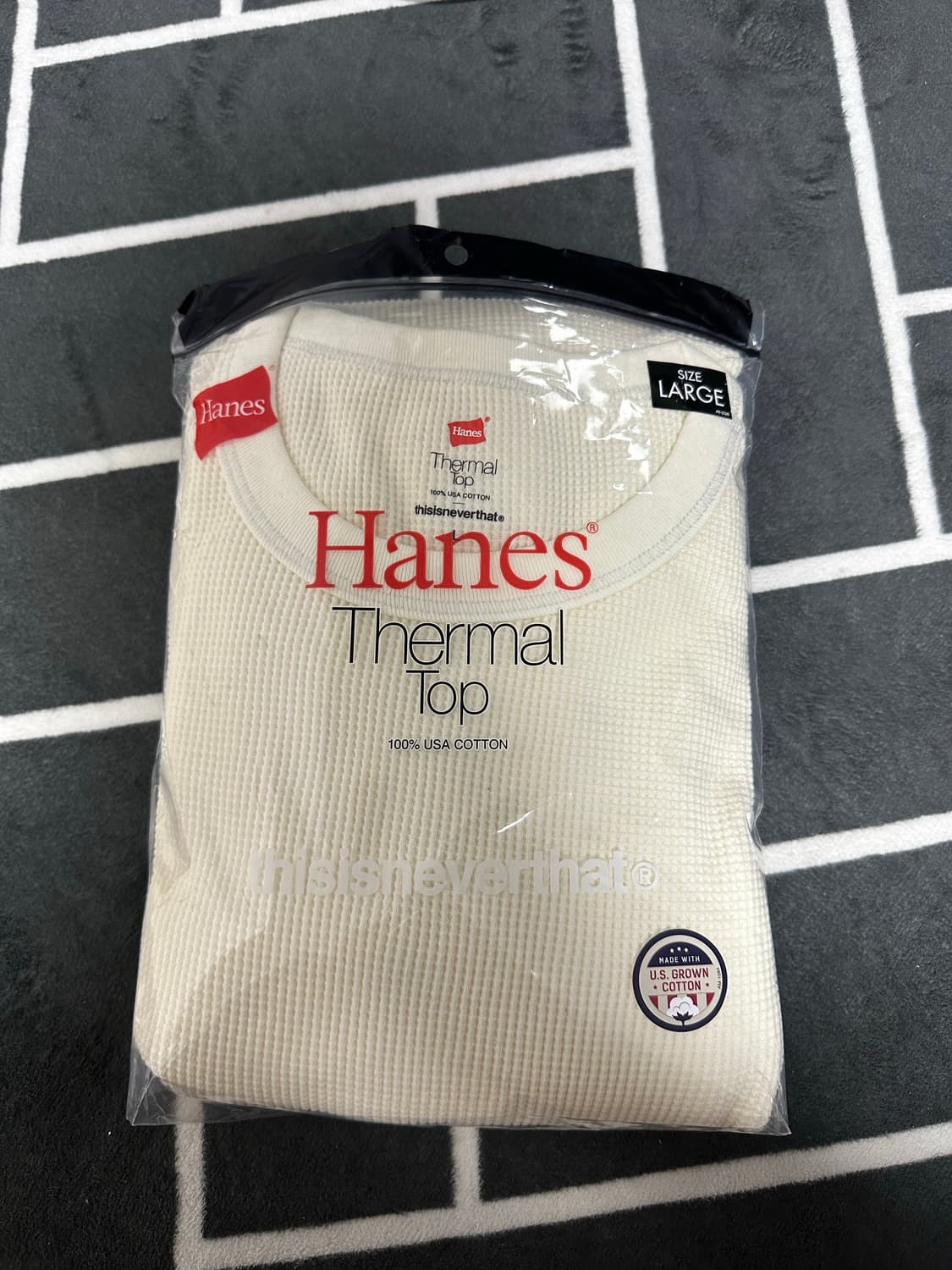 디스이즈네버댓 헤인즈 써멀 화이트 라지 새제품 상품이미지1