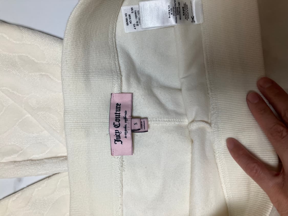 쥬시 꾸뛰르 엠보싱 케이블 아이보리 벨루어 팬츠 바지 S 상품이미지4