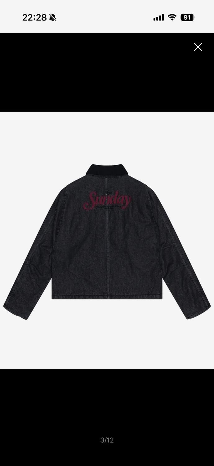 선데이후르츠마켓 SUNDAY DENIM JACKET BLACK 상품이미지3
