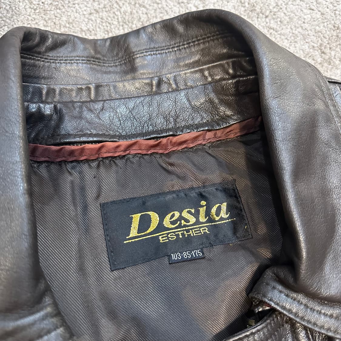 빈티지 블랙/브라운 양가죽 봄버 자켓105(내피) 상품이미지2