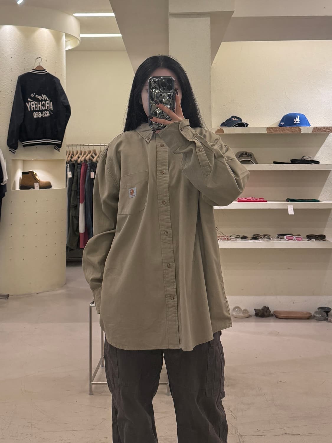 칼하트 원포켓 베이지 긴팔 셔츠 U1297 상품이미지1