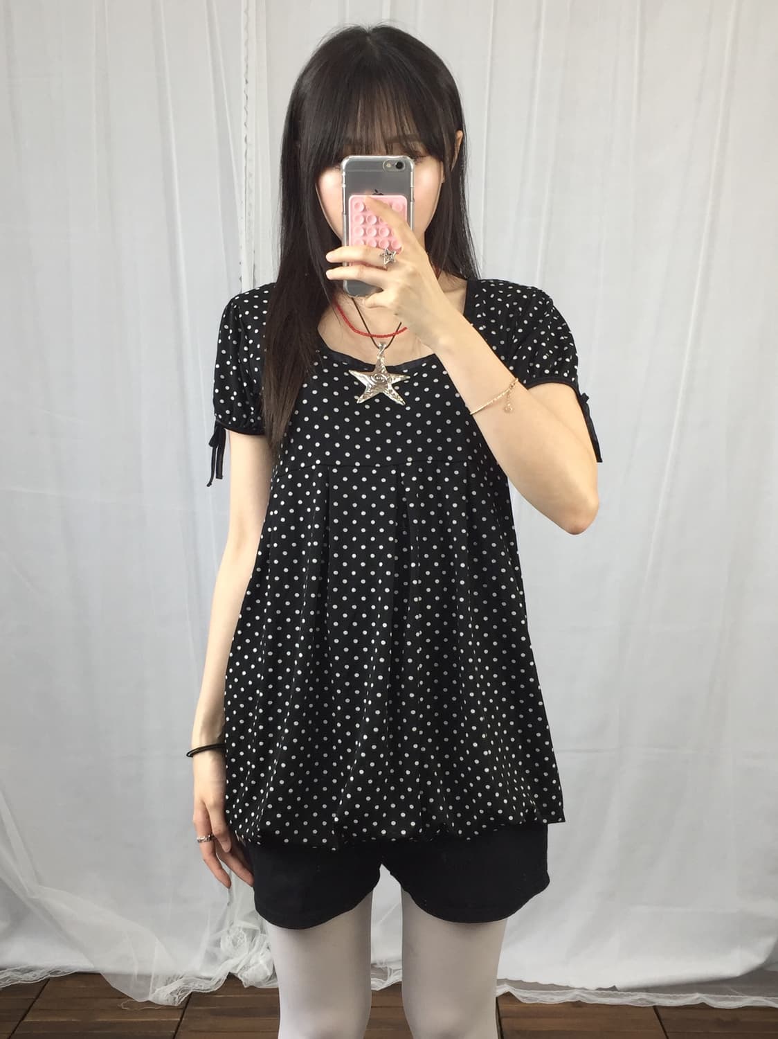 Jpn Queue Black Polka Dot Mini Dress 상품이미지2