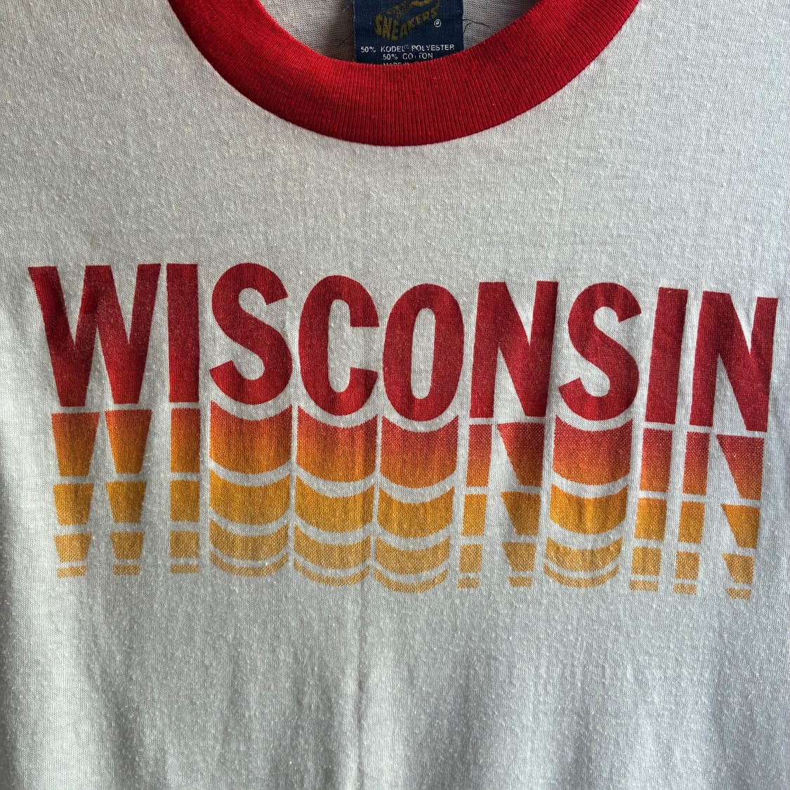 80’s Wisconsin Ringer Tee Made In USA 상품이미지3