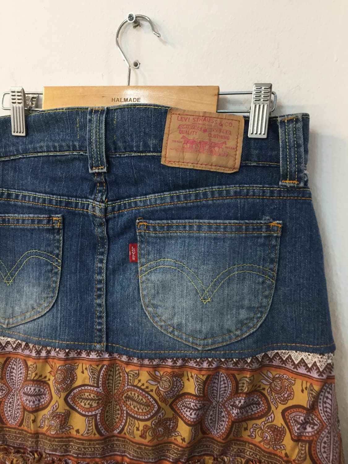 빈티지 데님 페이즐리 플레어 스커트 상품이미지4