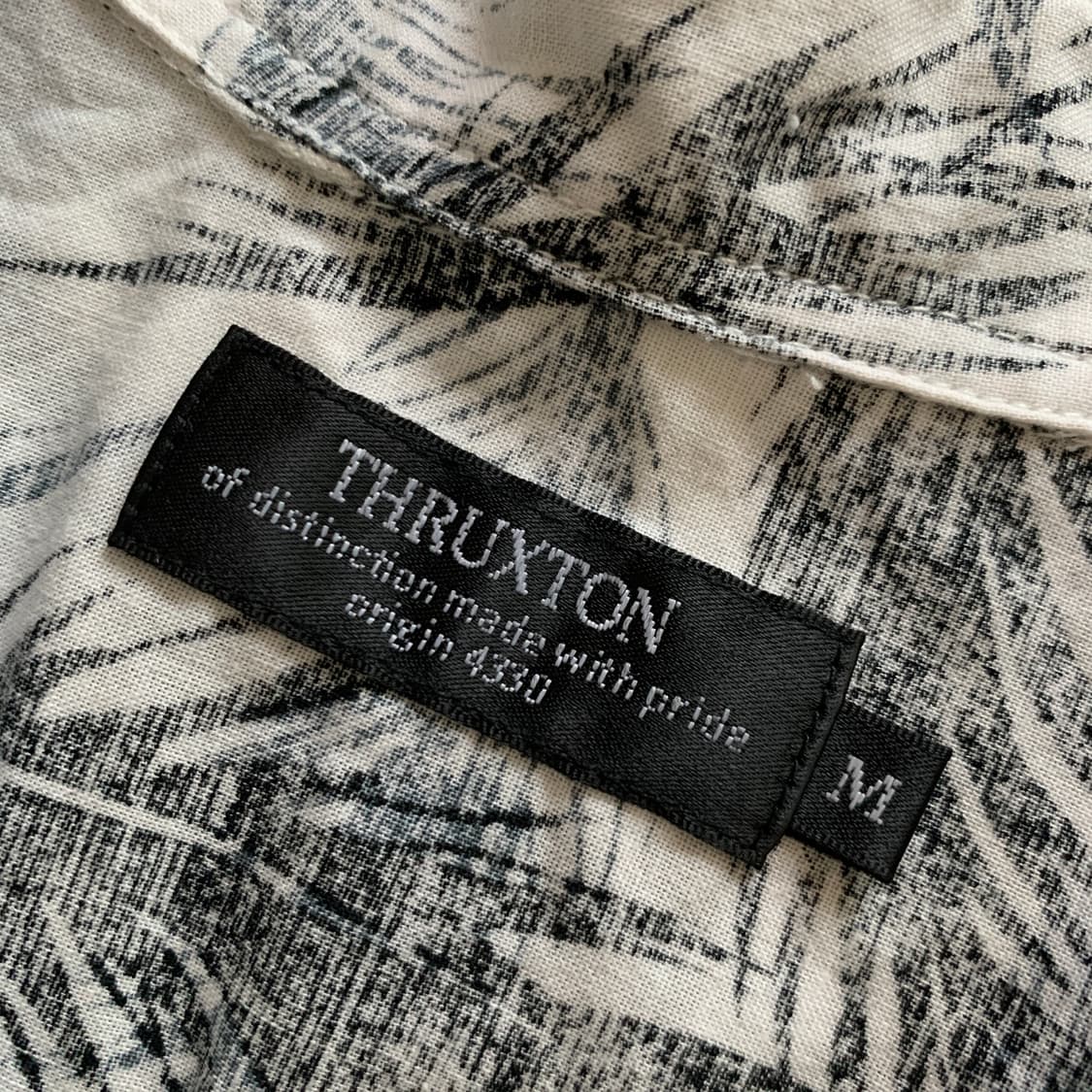 일본 빈티지 THRUXTON 블랙 화이트 하와이안 셔츠 상품이미지4