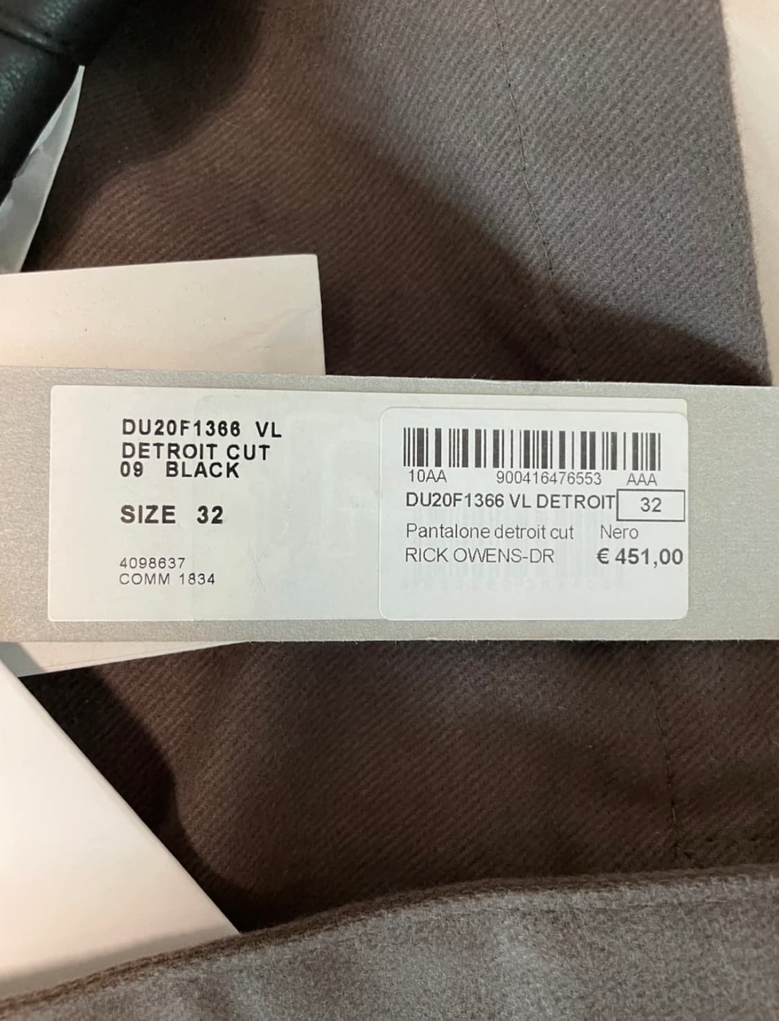 릭 오웬스 디트로이트컷 비건 레더 팬츠 32 사이즈 상품이미지4