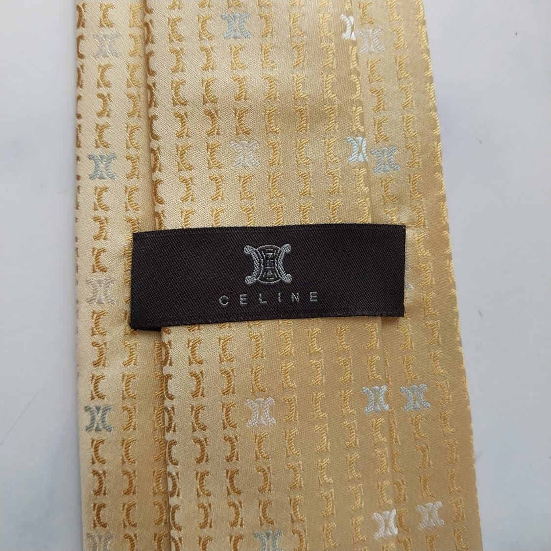 셀린느 레몬 트리오페 자카드 넥타이 9.2cm S~A+등급 K2539 상품이미지9