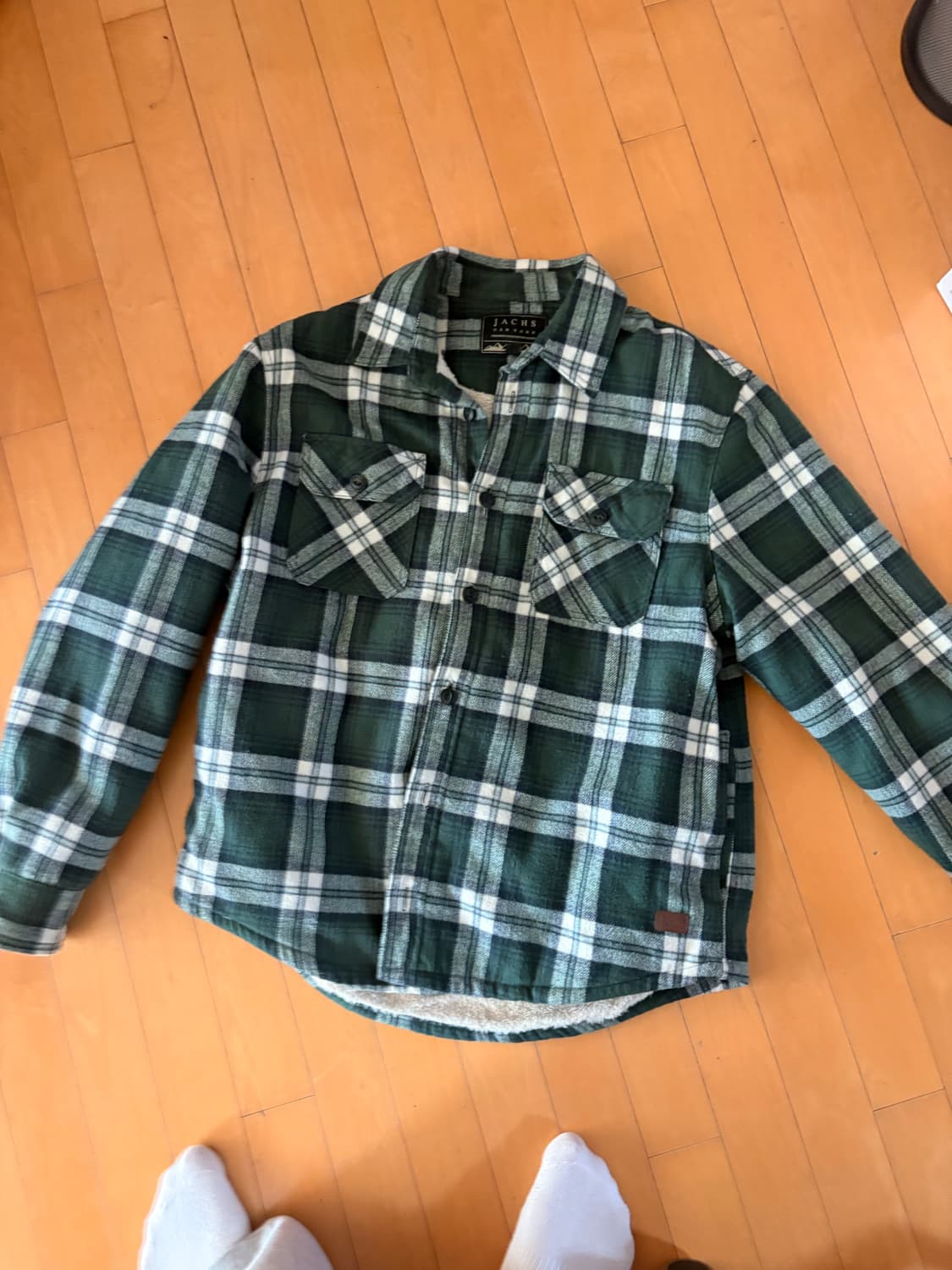 Jach ny 녹색 체크 울 블렌디드 자켓 상품이미지1