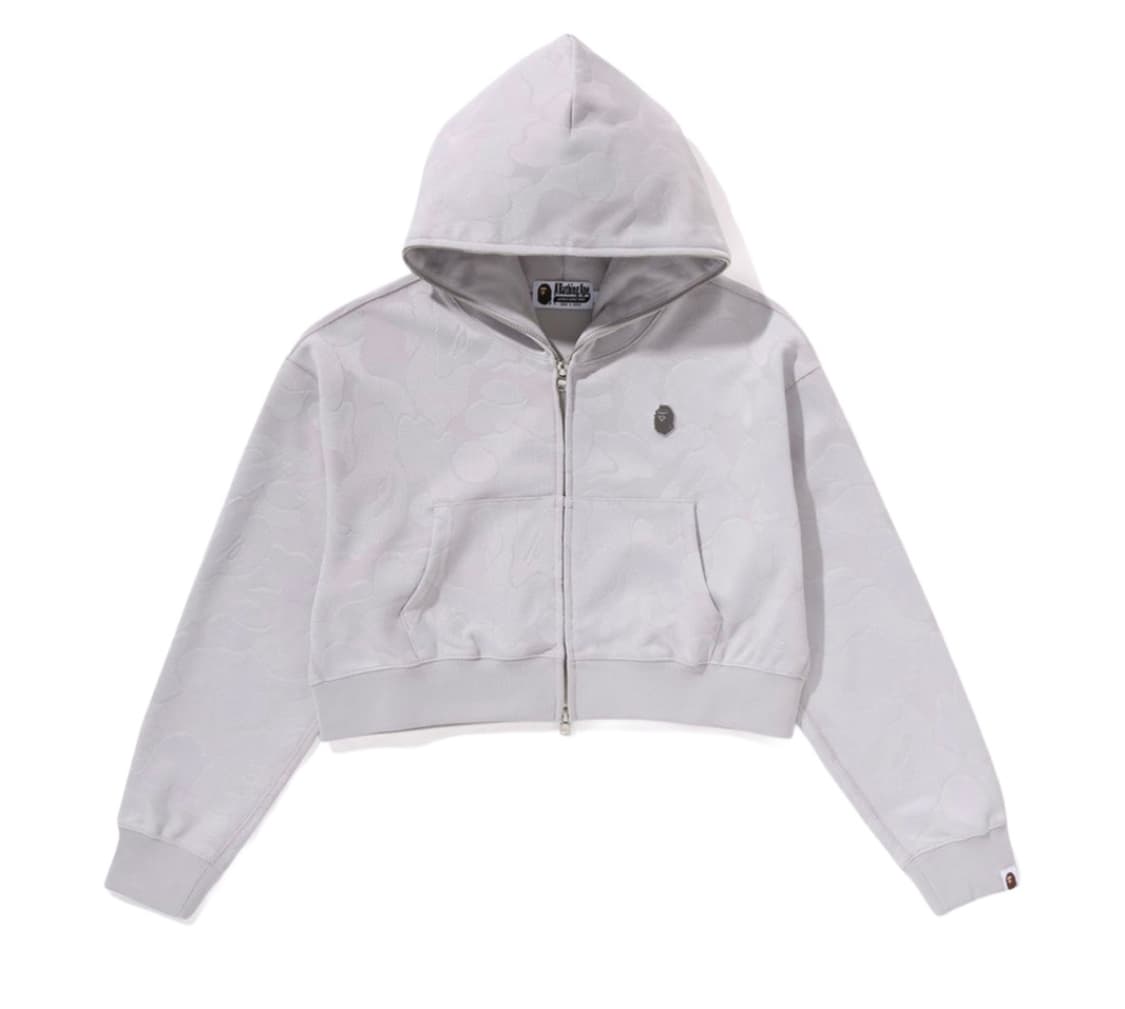 베이프 솔리드 카모 크롭 후드집업 그레이 bape 상품이미지1