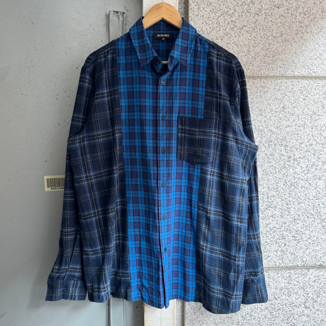 인사일런스 언밸런스 체크 셔츠 상품이미지1