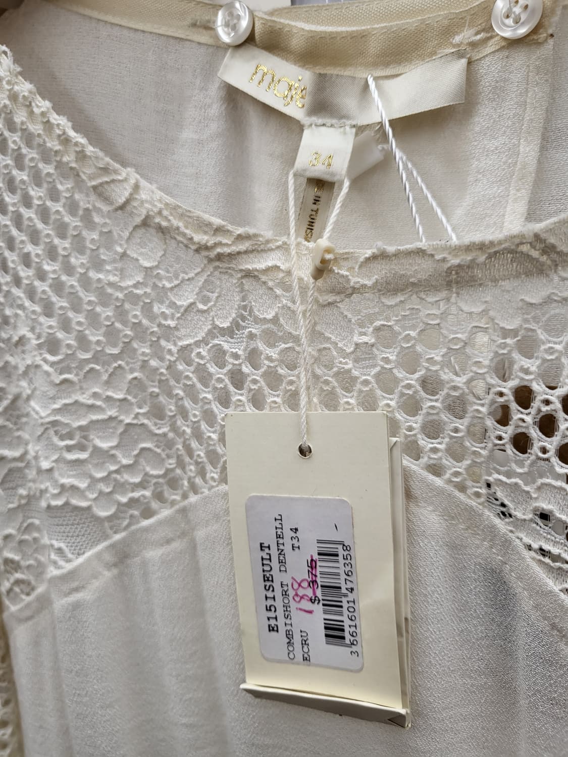 마쥬 레이스 롱슬리브 화이트/블랙 점프수트 상품이미지2