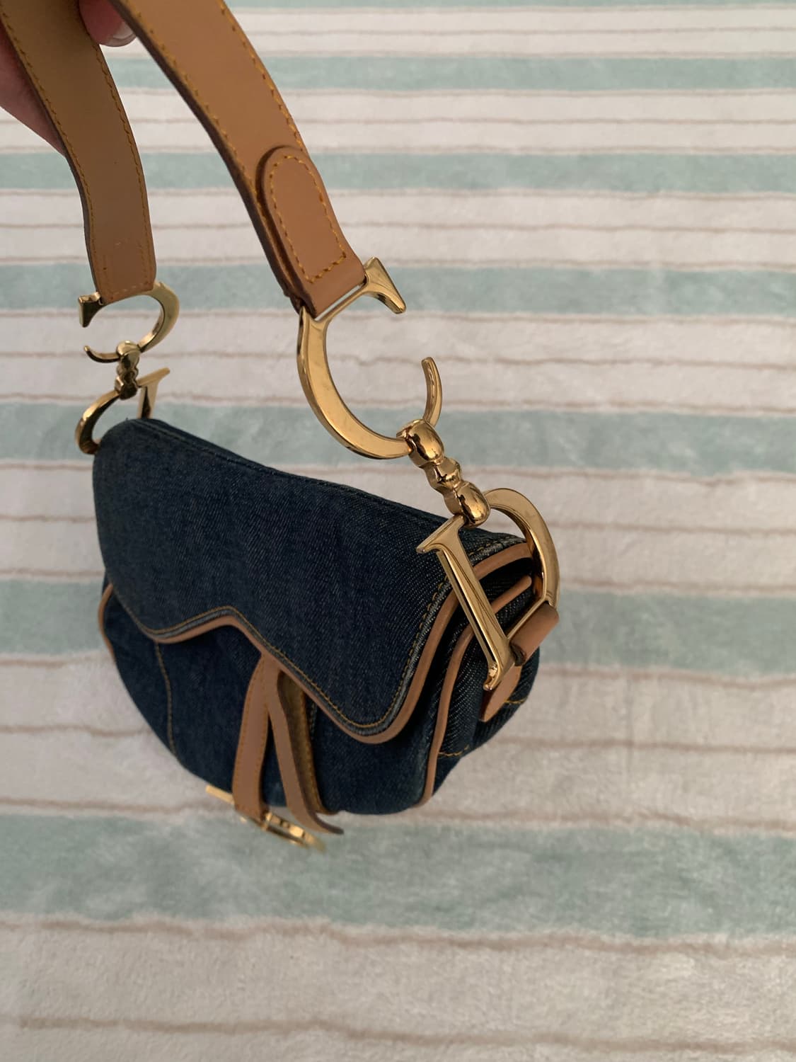 디올 데님 새들백 희귀피스 정품 가방 상품이미지9