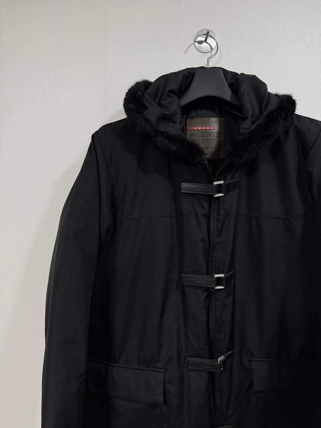 프라다 스포츠 레더버클 퍼 다운 패딩 자켓 상품이미지1