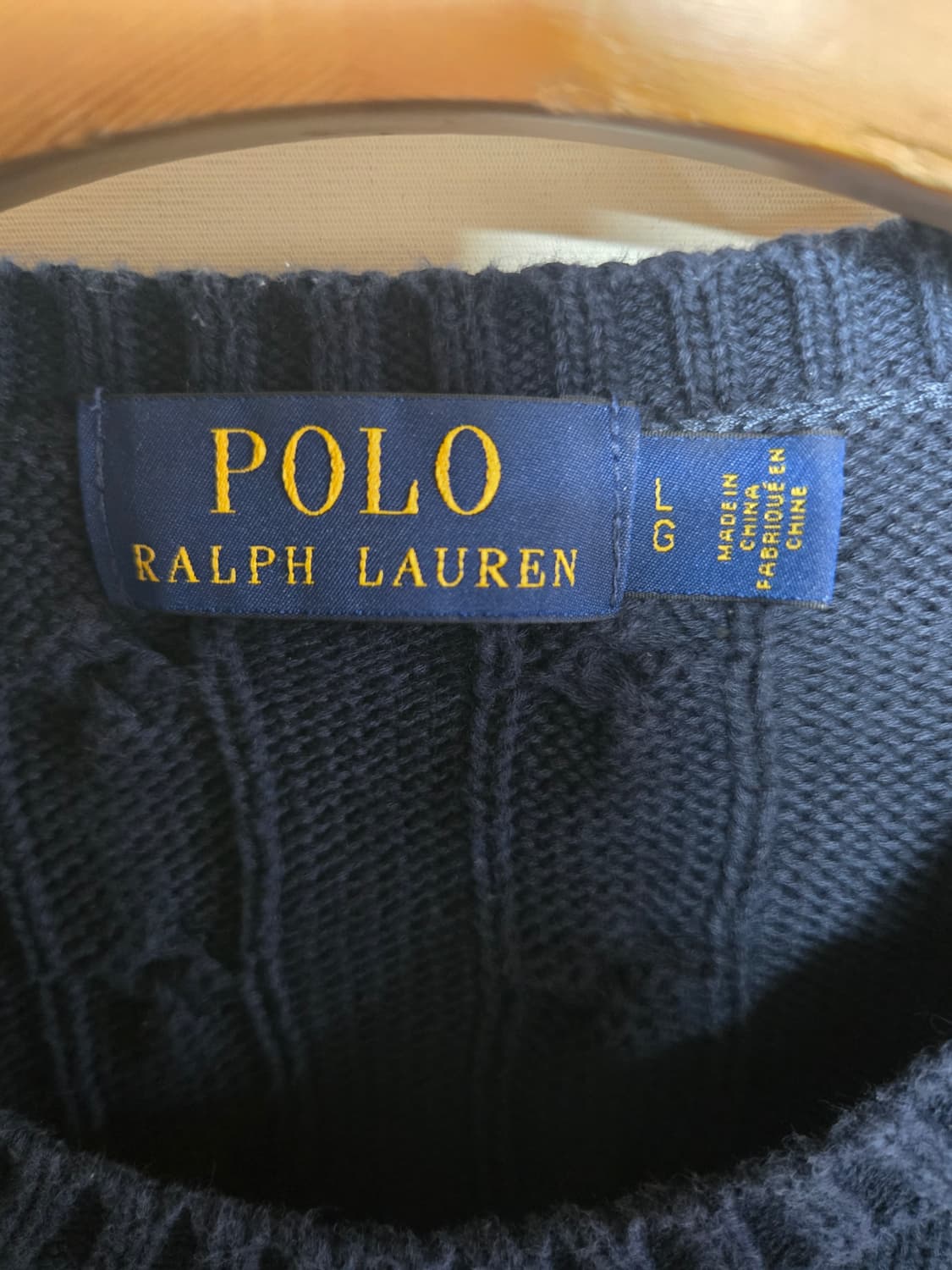 폴로 랄프로렌 꽈배기 니트 L 네이비 상품이미지4