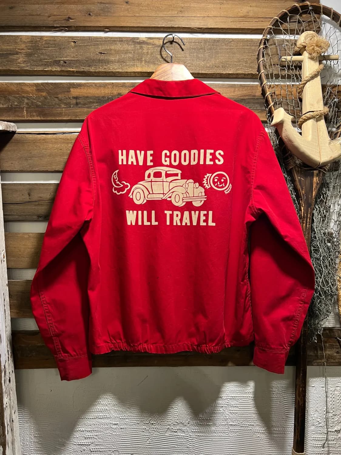 [M]60's Dan River USA 올드카 프린팅 드리즐러 자켓 상품이미지1