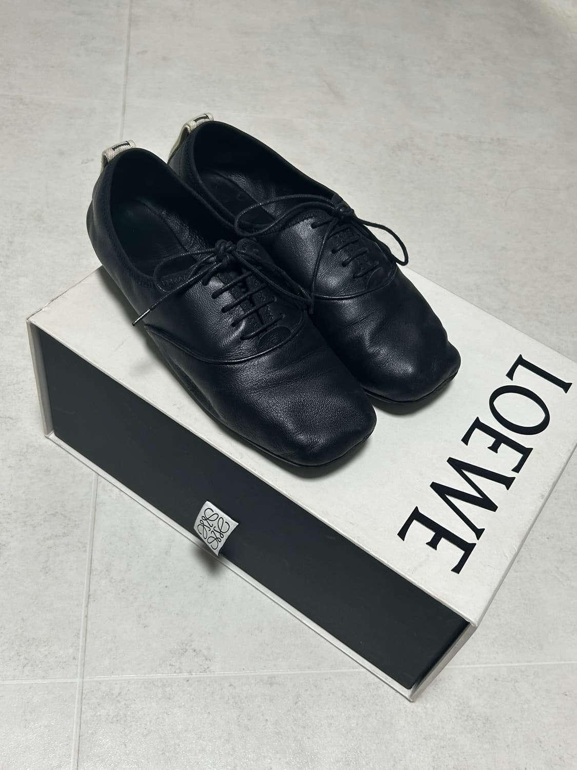 로에베 블랙 레더 더비슈즈 37(240) 상품이미지5