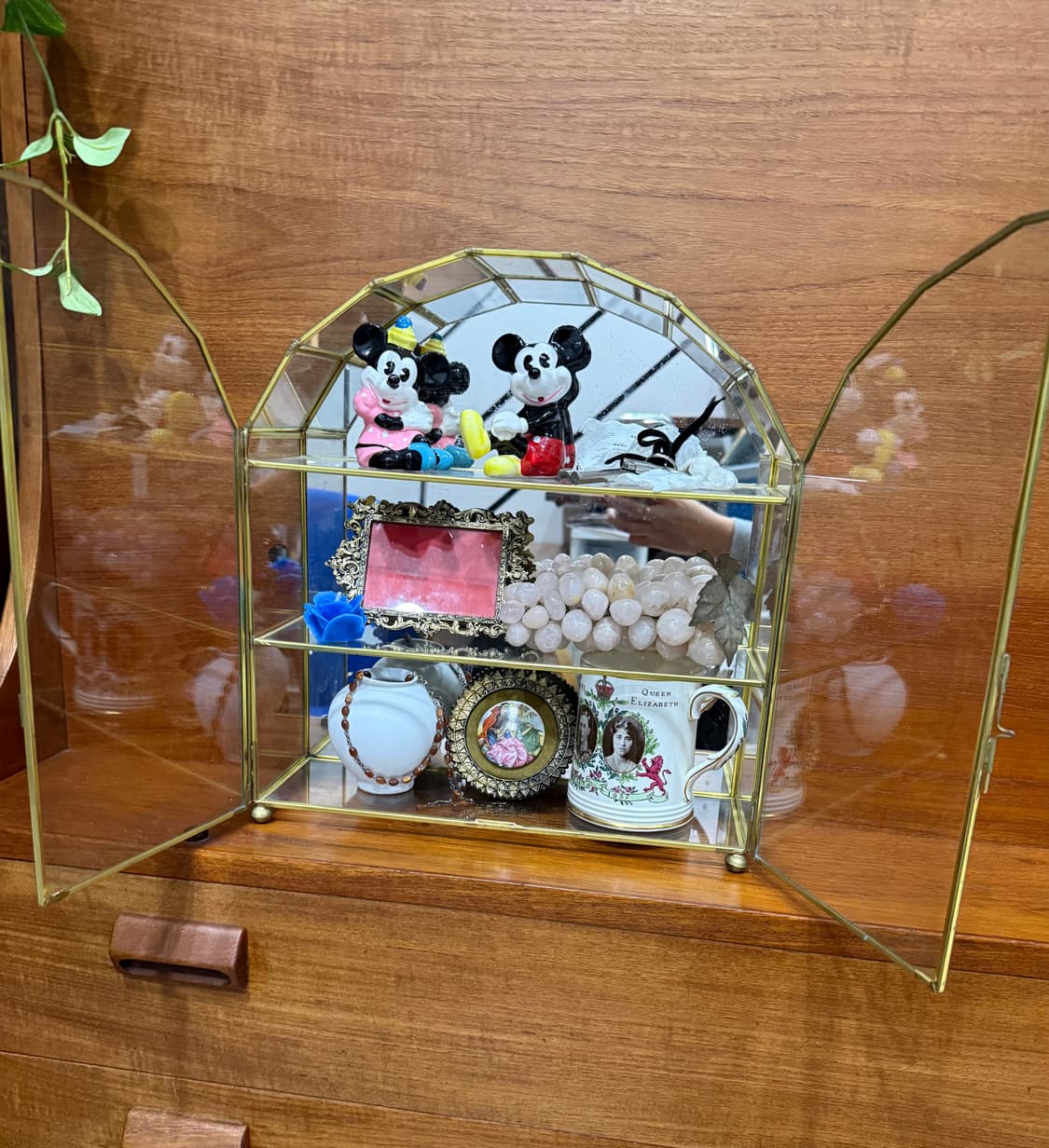 프랑스빈티지 무드의 황동 & 유리 행잉 쇼트린 상품이미지4