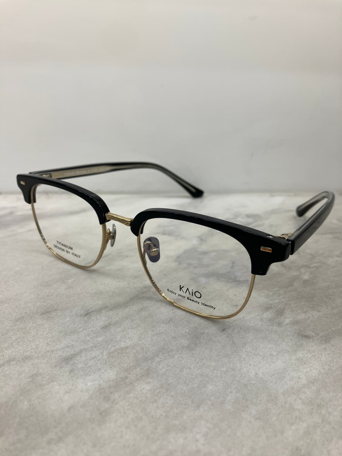 B31 카이오 KAIO 블랙 골드 웰링턴 하금테 안경(23g) 상품이미지9