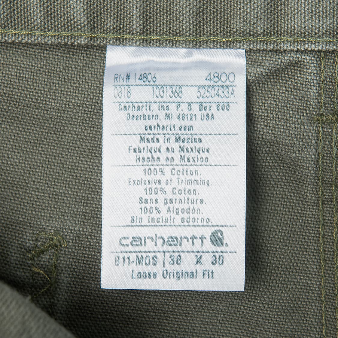 [36] 칼하트 B11 MOS 싱글니 카펜터 워크팬츠 MB-1402  상품이미지8