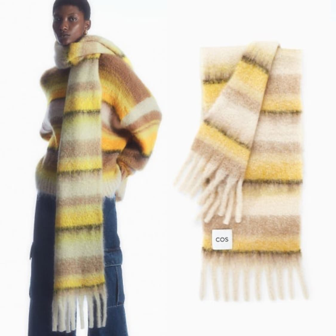 코스 오버사이즈 모헤어 블렌드 머플러 상품이미지1