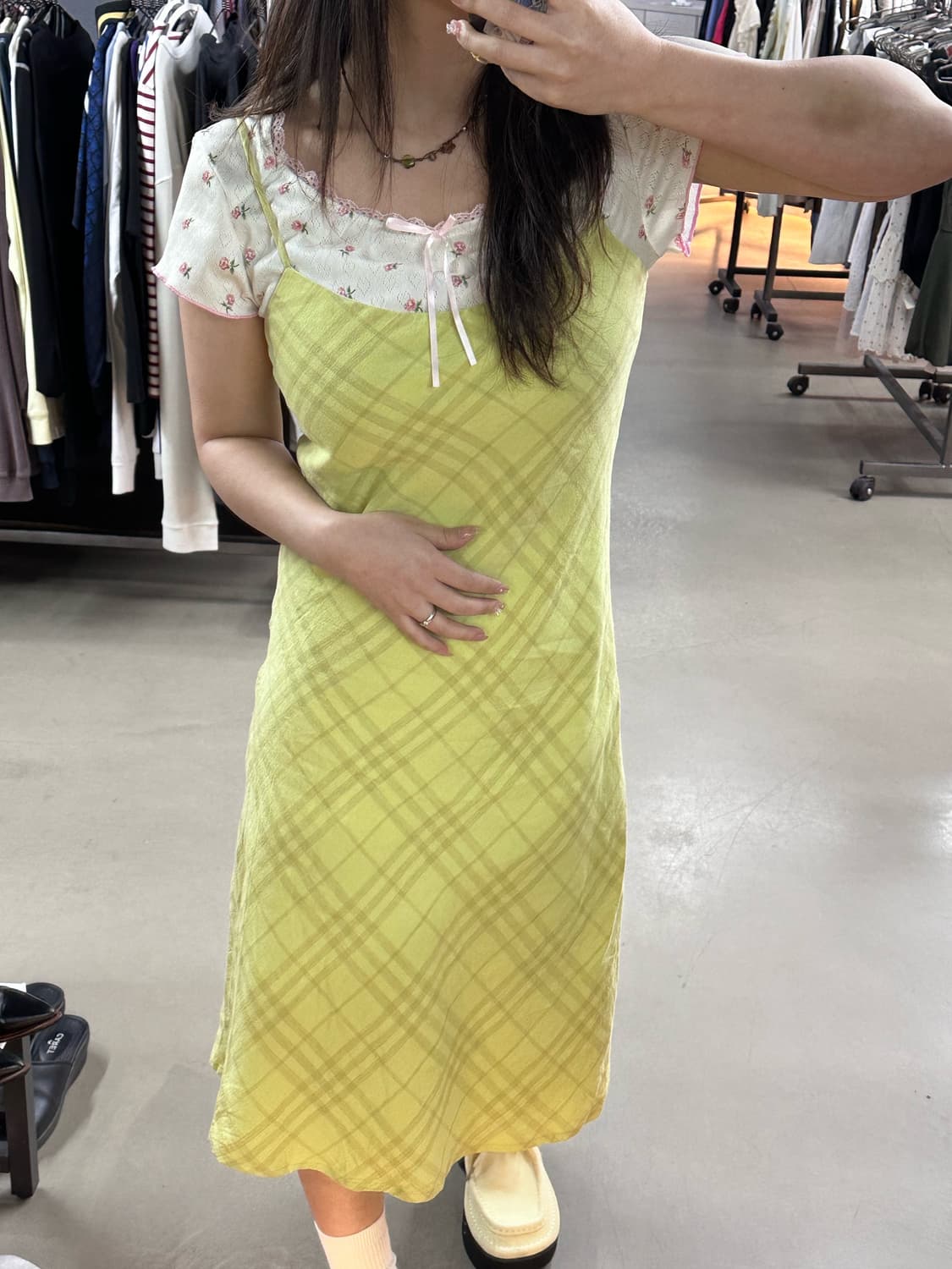 버버리 린넨 체크 원피스 상품이미지1