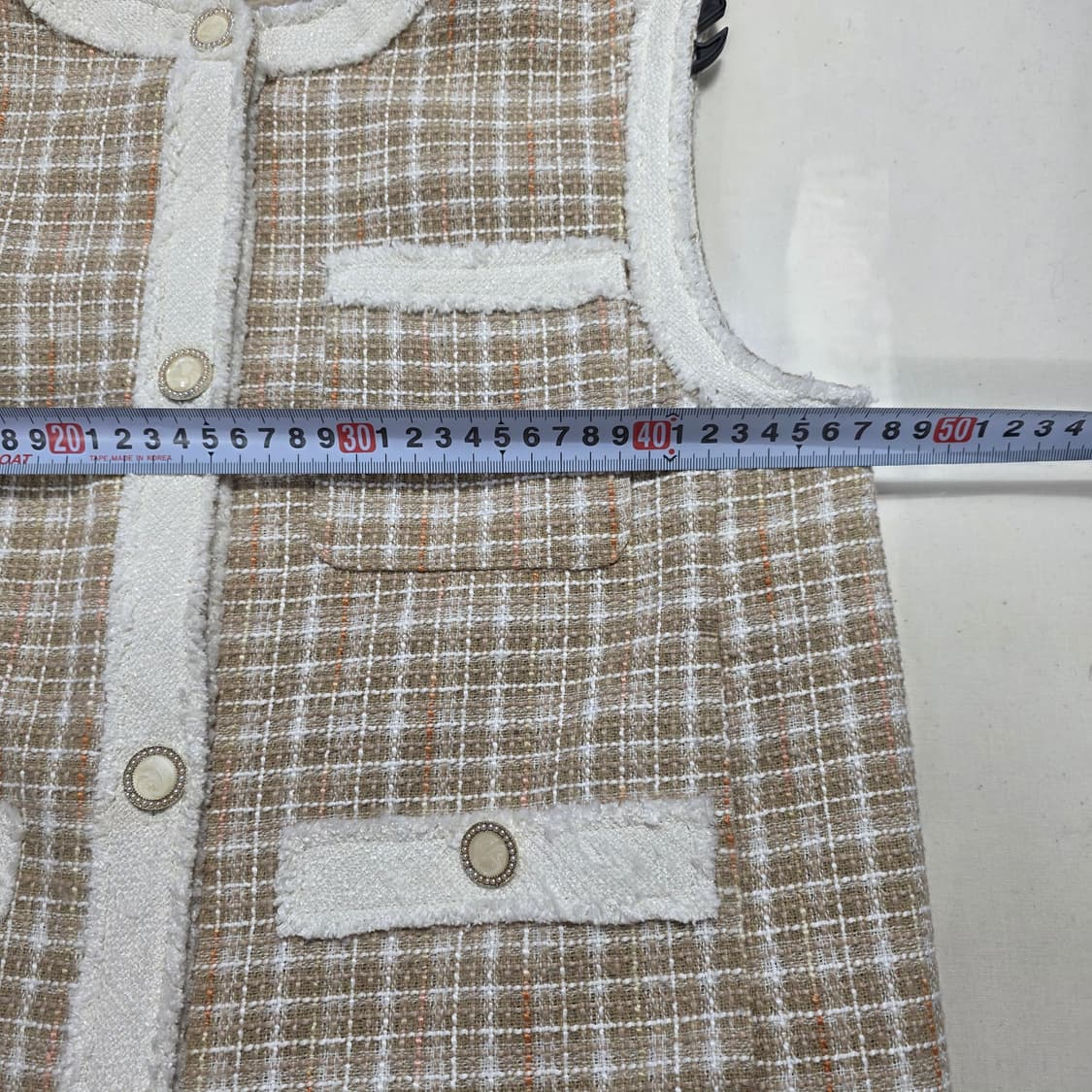 0159 [온앤온]트위드 체크 패턴 조끼 베스트 상품이미지3