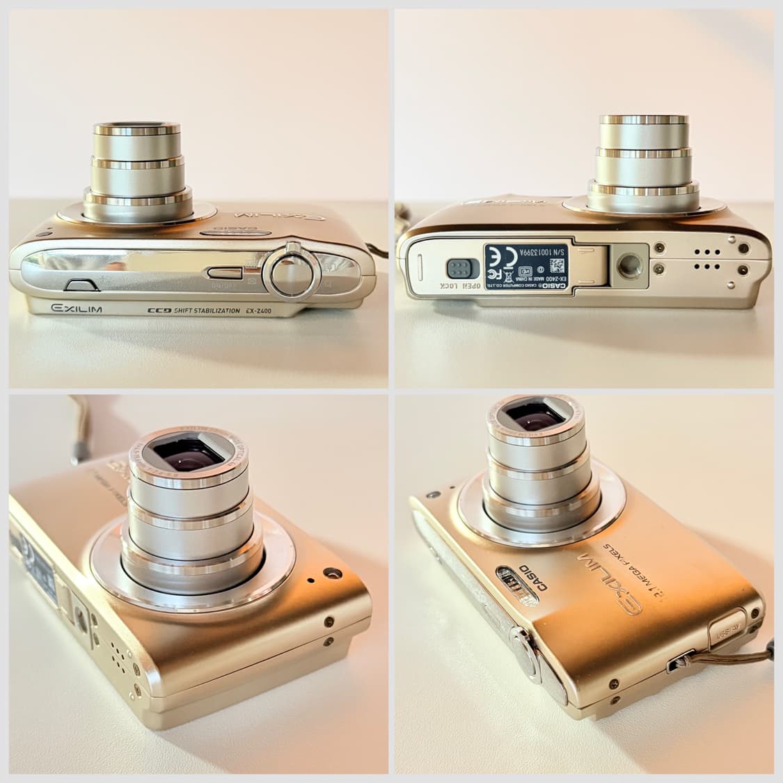 ✨태연 픽 ✨카시오 엑슬림 EX-Z400 골드 빈티지디카 상품이미지7