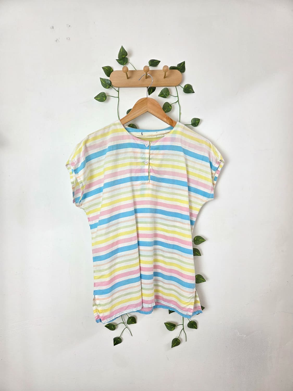 파스텔 단가라 블라우스 상품이미지1