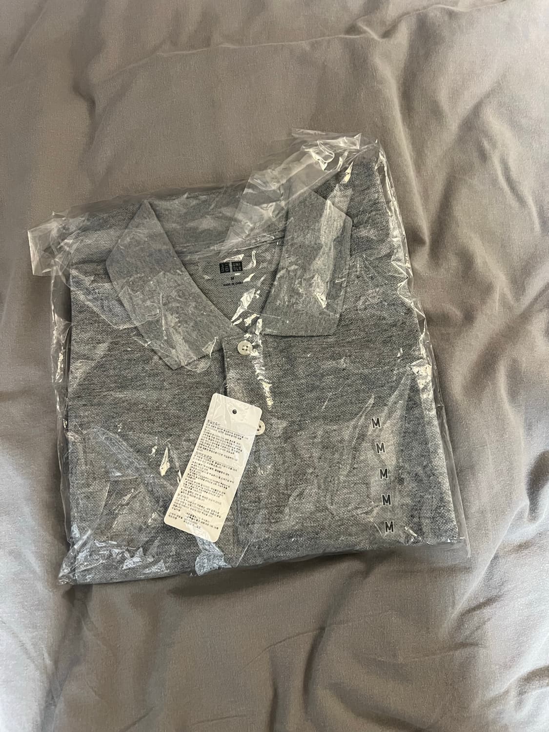 유니클로 PK 카라티 그레이 M 새제품 상품이미지1