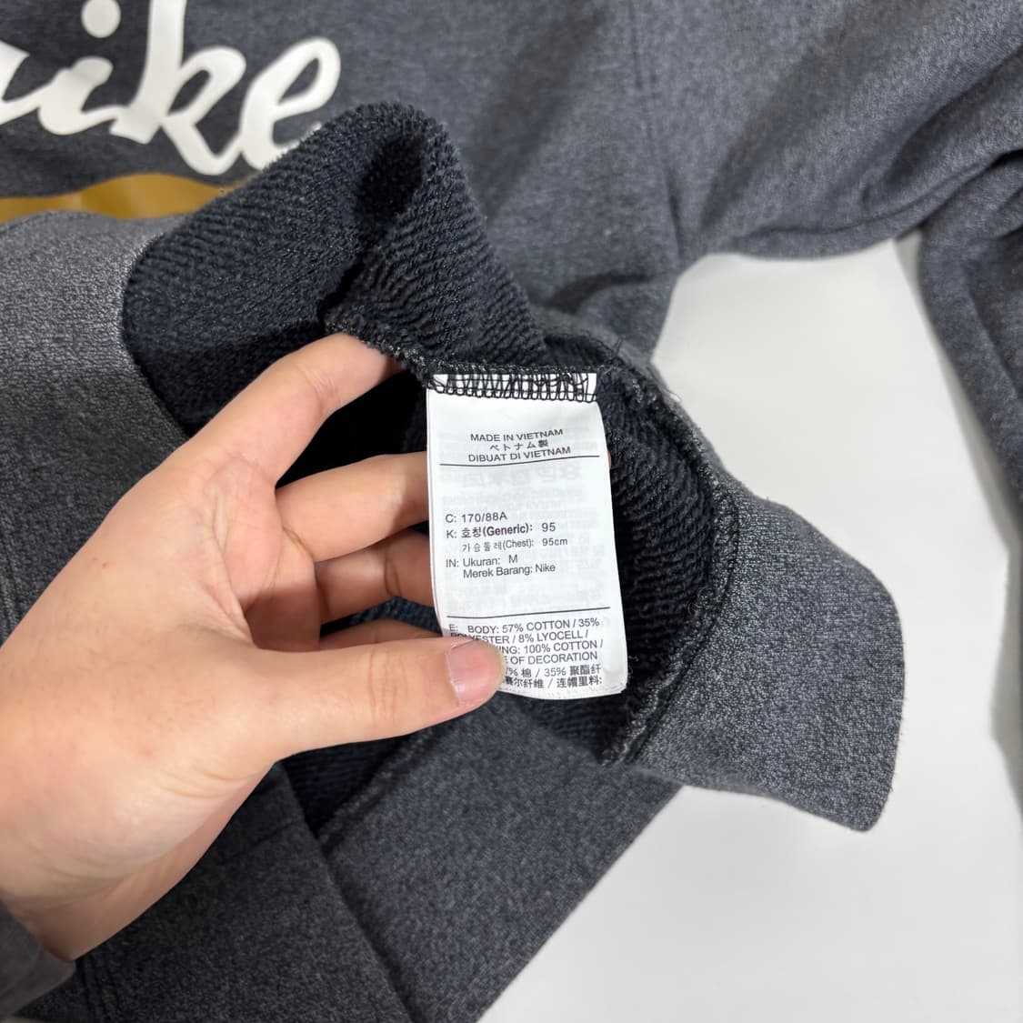 95 M 나이키 진그레이 빅로고 면 후드티 남여공용 상품이미지4