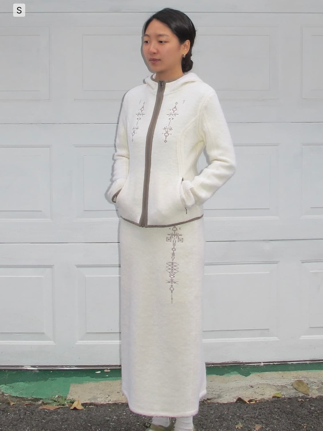 웰빙익스프레스 | 울 자켓 후리스 집업 아이보리 브라운 M 상품이미지3