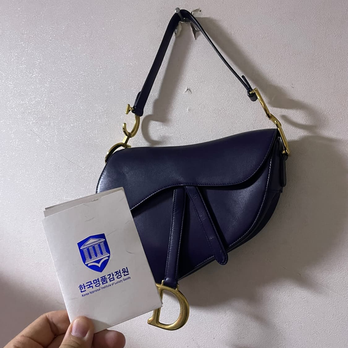 크리스찬 디올 CD 새들백 레더 네이비 상품이미지10