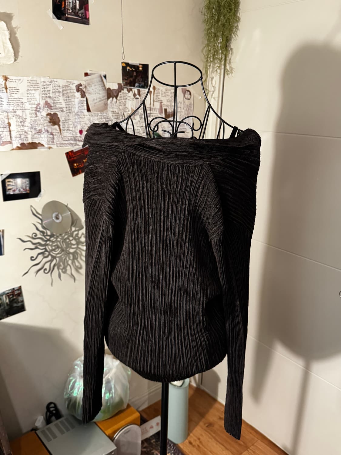 Dark choco crinkle blouse 상품이미지4