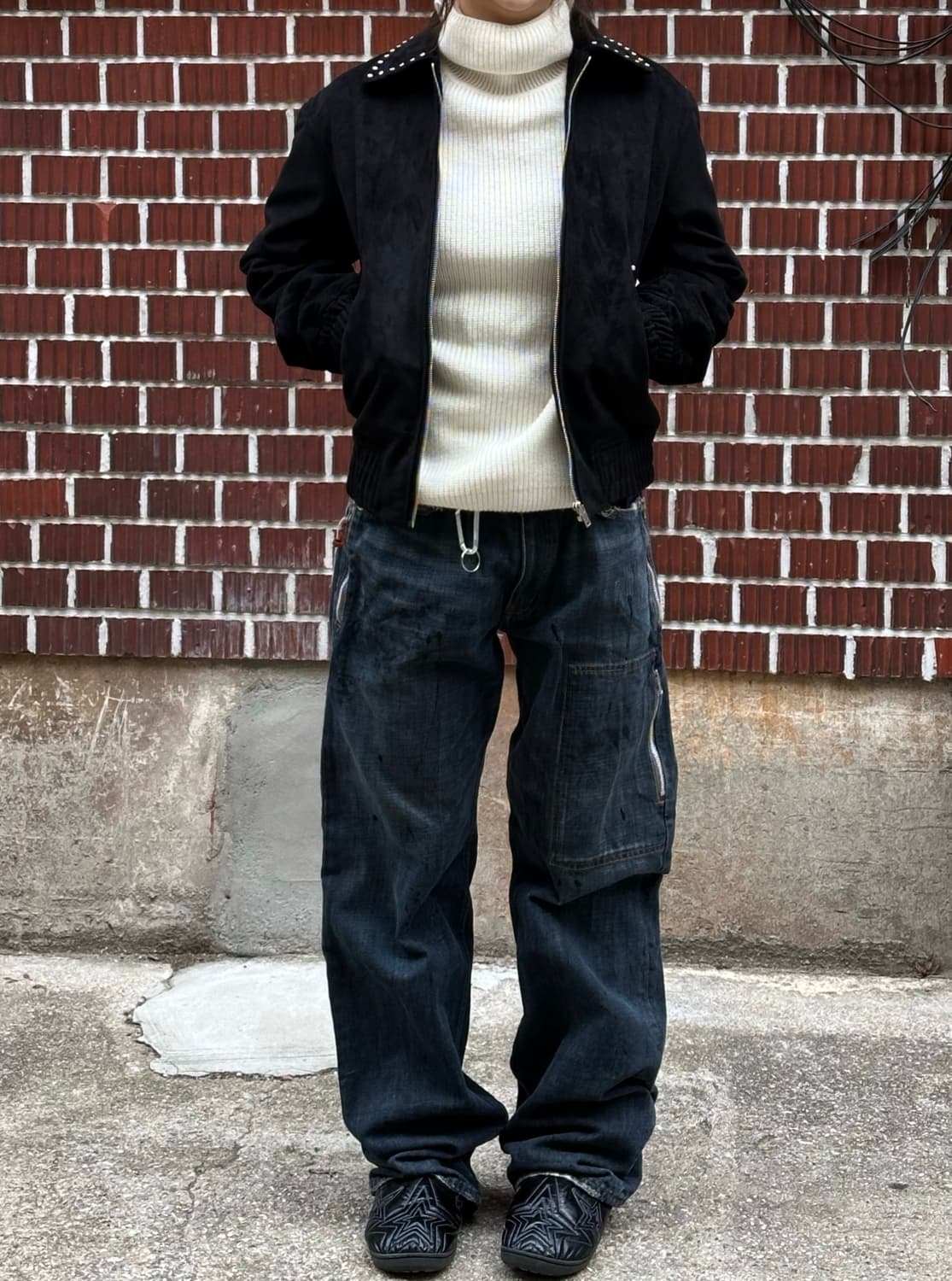 슈프림 바라클라바 니트 일루반스 스웨이드 자켓 빈티지 워싱 팬츠 상품이미지1