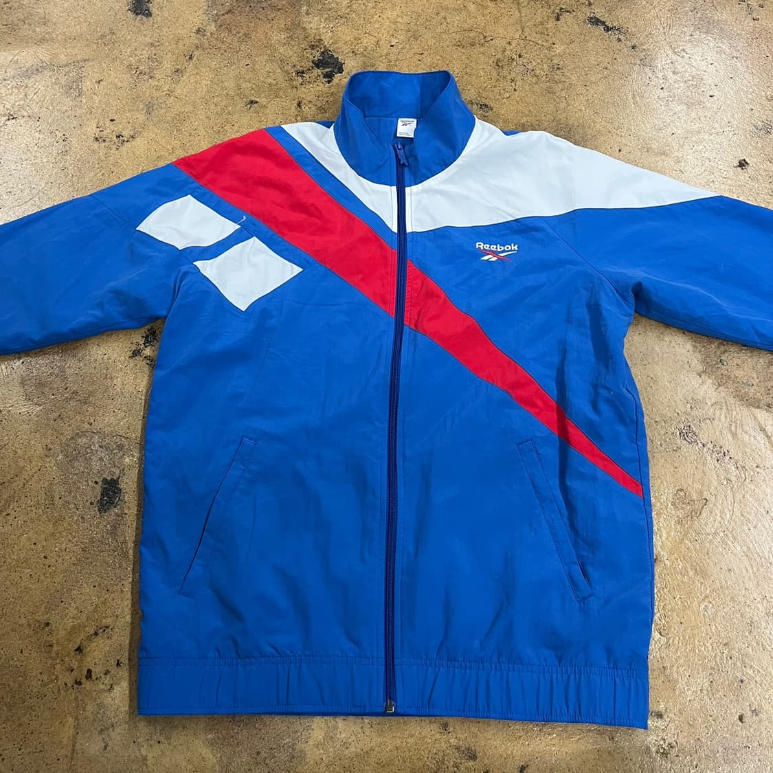 [정품/XL] 리복 올드스쿨 바람막이 블루 레드 b16 상품이미지2
