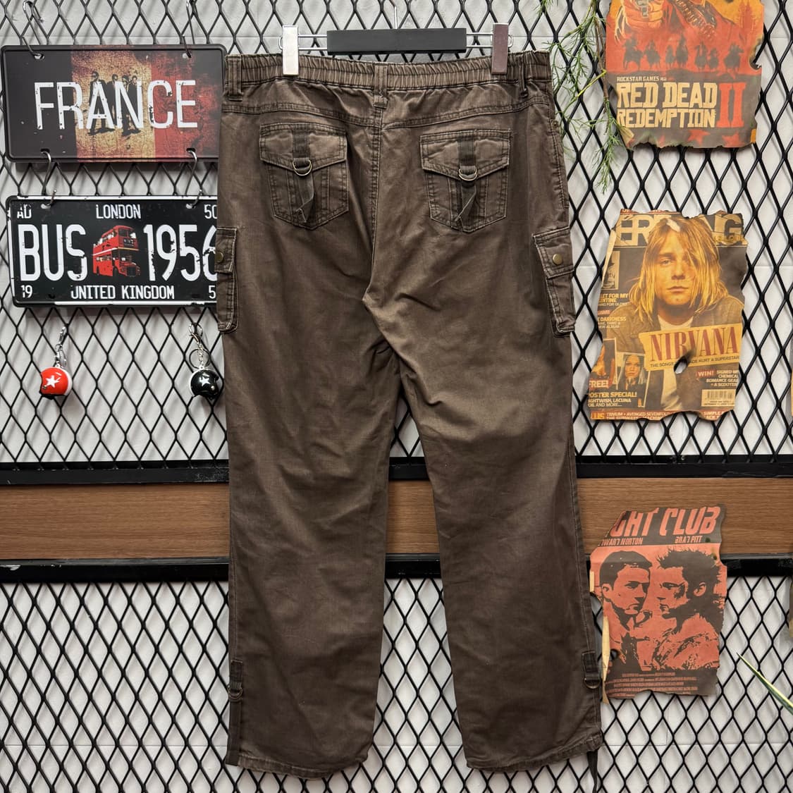 JPN VINTAGE 카고 팬츠 사이드 포켓 포인트 다크브라운 상품이미지2