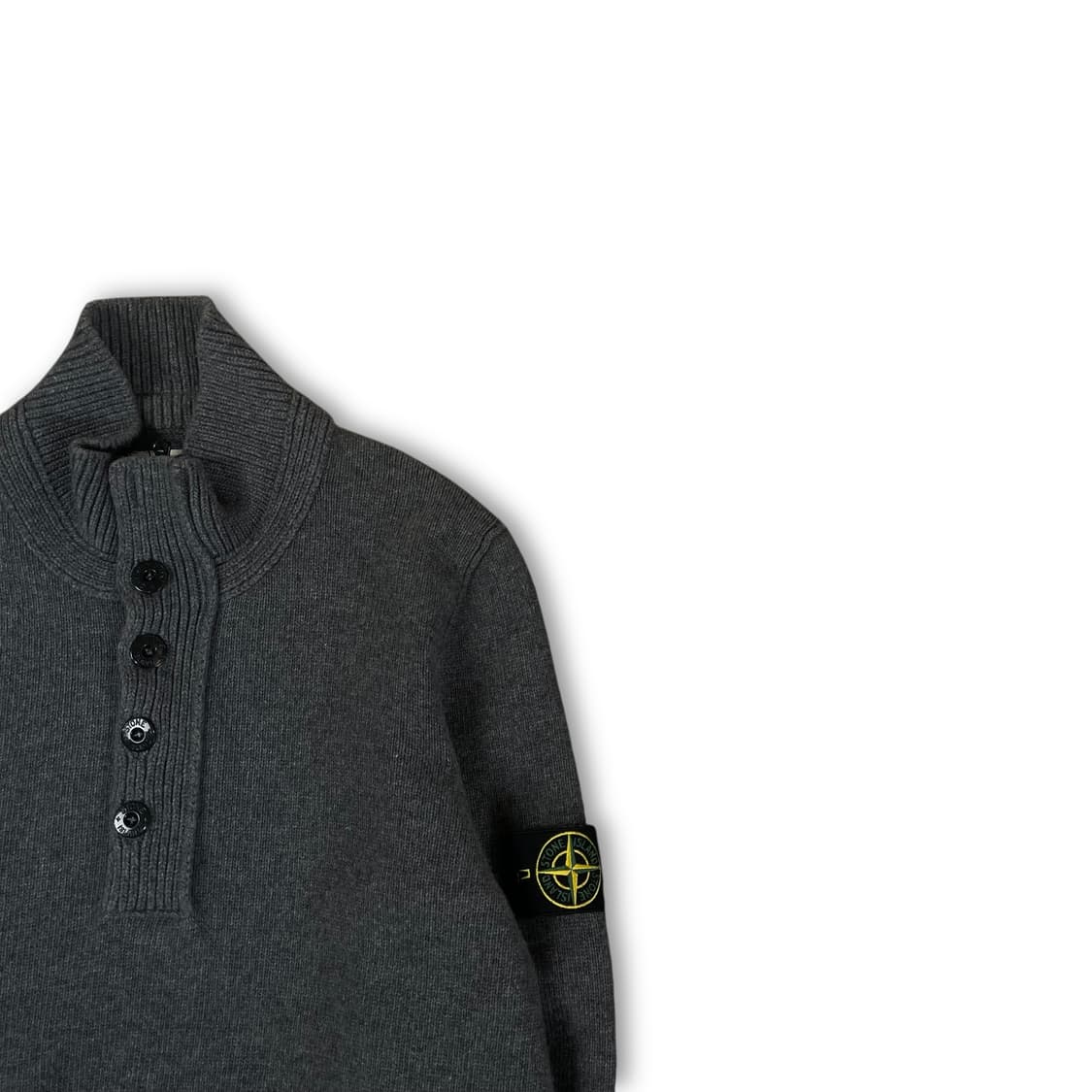 스톤아일랜드 그레이 버튼 하이넥 니트 맨투맨 L 상품이미지2