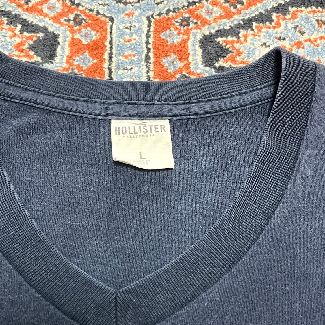 홀리스터 블랙 브이넥 반팔티셔츠 남성L 상품이미지4