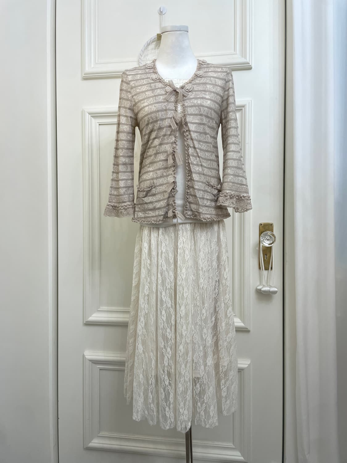 cool beige lace bow fairy 3pcs set 상품이미지1