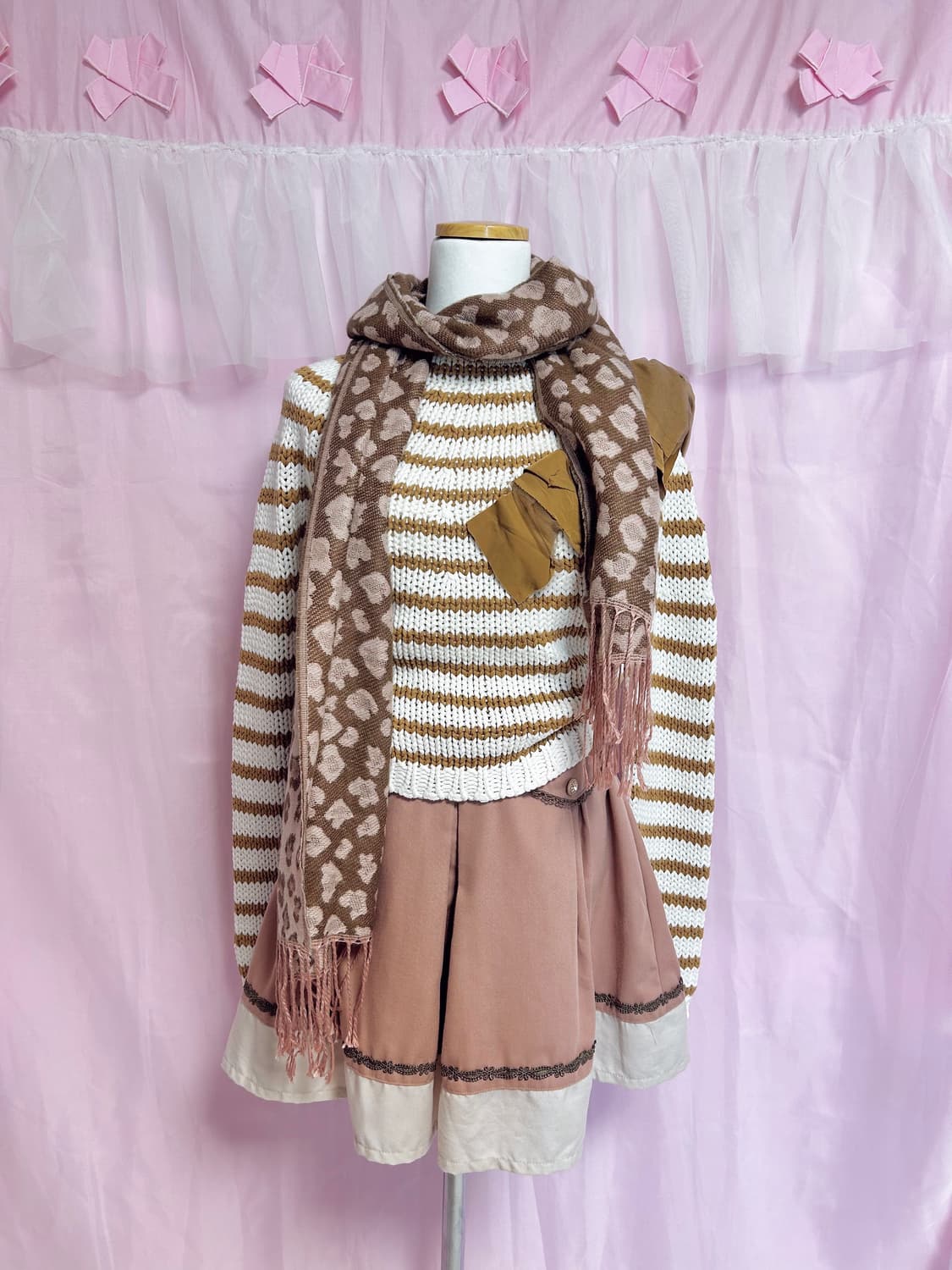 빈티지 히메갸루 레오파드호피 머플러 상품이미지1