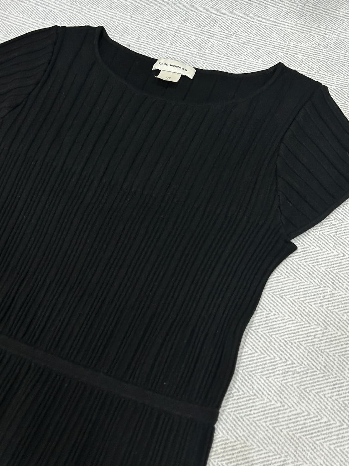 클럽모나코 니트 플레어 반팔 롱 원피스 S 블랙 상품이미지8